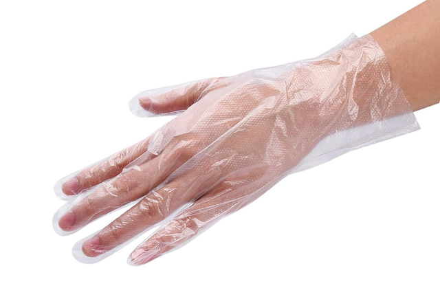 HDPE Glove Embossed Transparent, Guante de Polietileno, Guanti in Polietilene