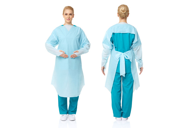 Disposable Impervious CPE Gowns with Thumb Hook Open Back