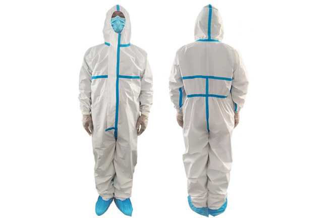 Medical Microporous Coverall with Adhesive Tape