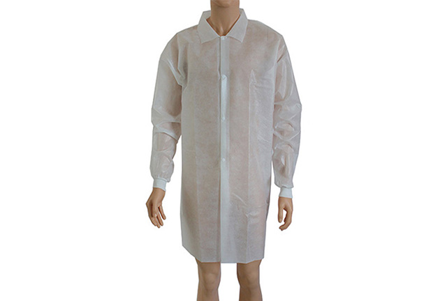 Non woven lab coat visitor coat knitted cuff