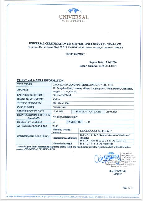 Test Report FFP2