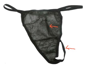 Non-woven G-string black, TNT G-string for Spa