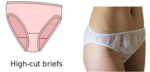 non woven high-cut brief, calzoncillos desechables TNT briefs, disposable briefs, desechable